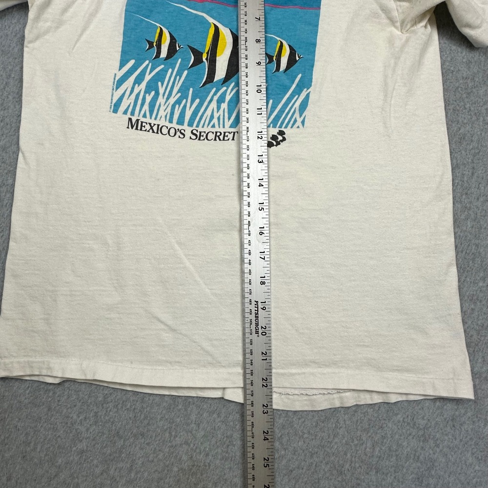 Vintage 1988 Monterey Bay Aquarium Mexico Secret Sea T-Shirt Mens M White Hanes - Picture 2 of 8
